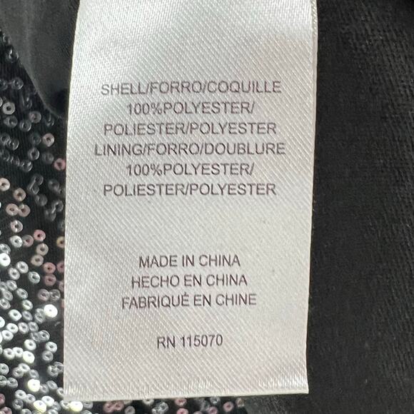 Nina Leonard Jacket Womens XL Black Sequined Cardigan Sparkle Evening Classic - Picture 14 of 16
